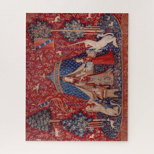 Lady and Unicorn Mittelalterliche Tapestry Puzzle (Vertikal)