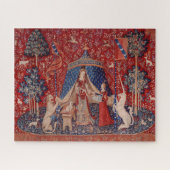 Lady and Unicorn Mittelalterliche Tapestry Puzzle (Horizontal)