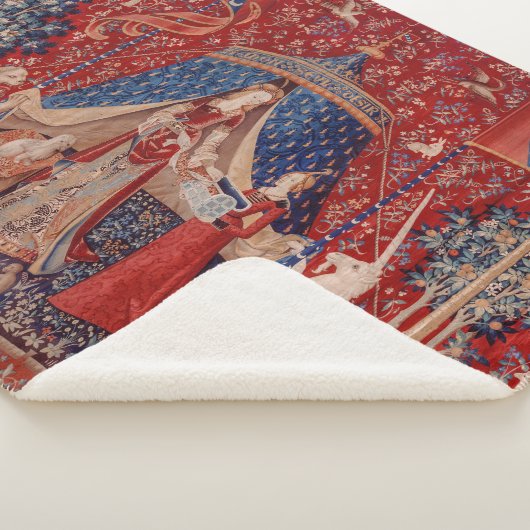 Lady and Unicorn Mittelalterliche Tapestry Sherpadecke (3/4)