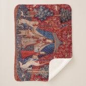 Lady and Unicorn Mittelalterliche Tapestry Sherpadecke (Vorderseite)