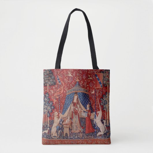 Lady and Unicorn Mittelalterliche Tapestry Tasche (Vorderseite)