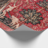 Lady and Unicorn Mittelalterliche Touch Geschenkpapier (Ecke)