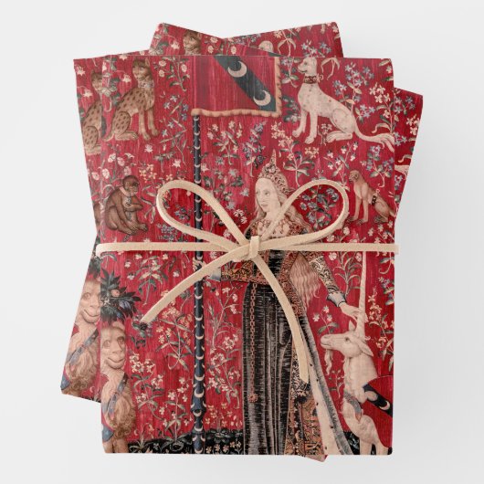 Lady and Unicorn Mittelalterliche Touch Geschenkpapier Set (Beispiel)