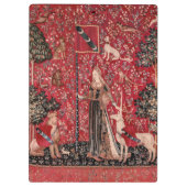 Lady and Unicorn Mittelalterliche Touch Klemmbrett (Rückseite)