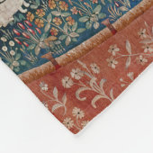 Lady and Unicorn Mittelalterliches Bandgebärden Fleecedecke (Ecke)