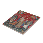 Lady and Unicorn Mittelalterliches Bandgebärden Fliese (Seite)