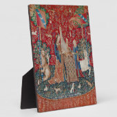 Lady and Unicorn Mittelalterliches Bandgebärden Fotoplatte (Seite)