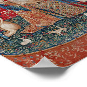 Lady and Unicorn Mittelalterliches Bandgebärden Poster (Ecke)