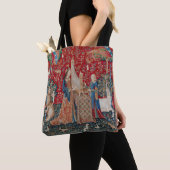 Lady and Unicorn Mittelalterliches Bandgebärden Tasche (Von Nahem)