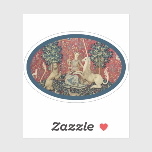 Lady and Unicorn (Sight) Vinyl Sticker (Blatt)