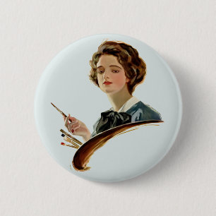 Lady Artist Button