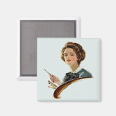 Lady Artist Magnet (Vorderseite/Rückseite)