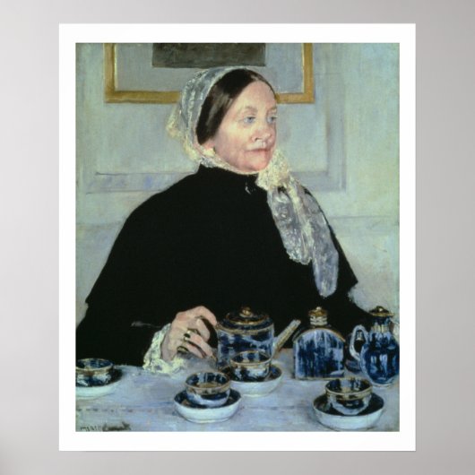 Lady at the Tea Table, 1885 (Öl auf Leinwand) Poster (Vorne)