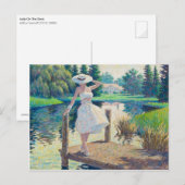 Lady auf dem Dock Postkarte (Vorne/Hinten)