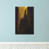 Lady auf der Treppe Leinwanddruck (Insitu (Holzboden))