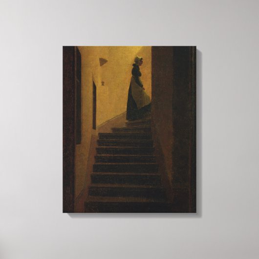 Lady auf der Treppe Leinwanddruck (Vorderseite)