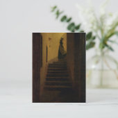 Lady auf der Treppe Postkarte (Stehend Vorderseite)