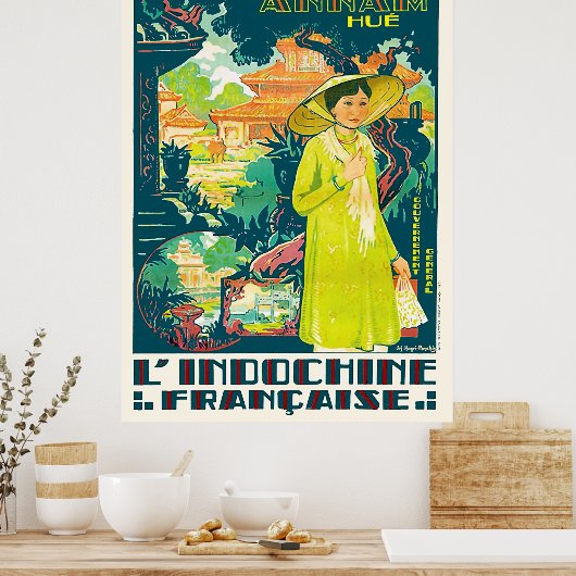 Lady aus Annam Hue, Vietnam City, Asien Poster (Küche)