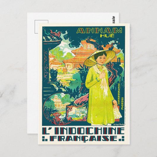 Lady aus Annam Hue, Vietnam City, Asien Postkarte (Vorne/Hinten)