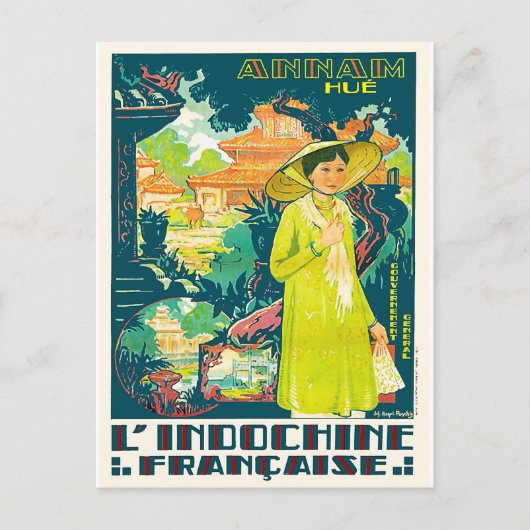 Lady aus Annam Hue, Vietnam City, Asien Postkarte (Vorderseite)