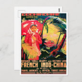 Lady aus Saigon City, Vietnam, Jahrgangsreise Postkarte (Vorne/Hinten)