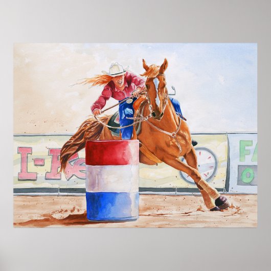 Lady Barrel Racer. Western-Wettbewerb. Poster (Vorne)