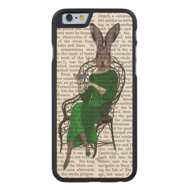 Lady Bella Rabbit Bei Tee 2 Carved Wood iPhone Hülle (Rückseite)