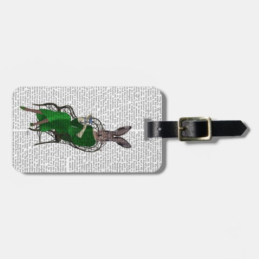 Lady Bella Rabbit Bei Tee 2 Gepäckanhänger (Vorderseite horizontal)