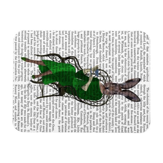 Lady Bella Rabbit Bei Tee 2 Magnet (Horizontal)