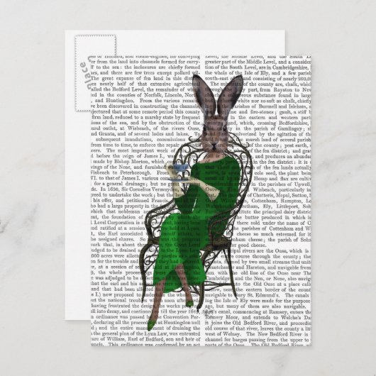 Lady Bella Rabbit Bei Tee 2 Postkarte (Vorne/Hinten)