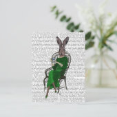 Lady Bella Rabbit Bei Tee 2 Postkarte (Stehend Vorderseite)