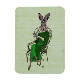 Lady Bella Rabbit Einnahme von Tee 4 Magnet