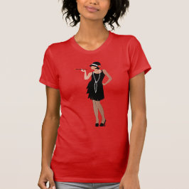 Lady, bereit zum Party, Art Deko Stil, Vintag T-Shirt