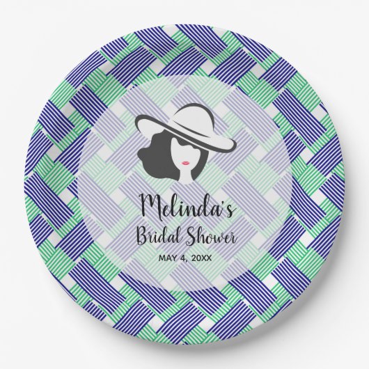 Lady Big Hat Derby Brautparty Pappteller (Vorderseite)