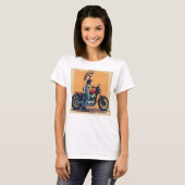 Lady Biker Getting Ready To Ride T-Shirt (Vorne ganz)