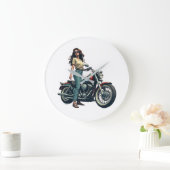 Lady Biker Große Wanduhr (Zuhause)