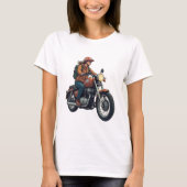 Lady Biker On The Road T-Shirt (Vorderseite)