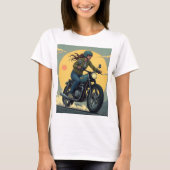 Lady Biker On The Road T-Shirt (Vorderseite)