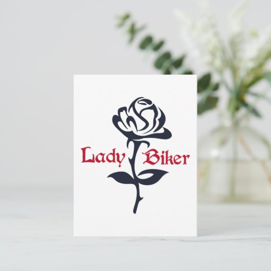 Lady Biker Postkarte (Stehend Vorderseite)