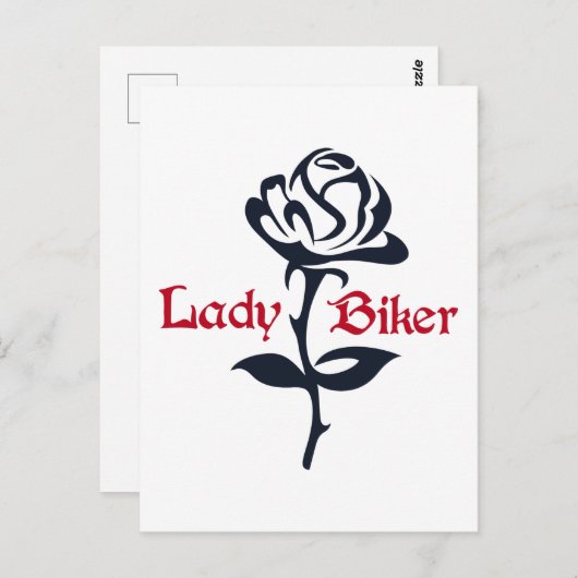 Lady Biker Postkarte (Vorne/Hinten)
