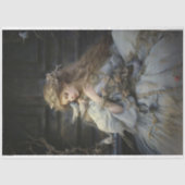 Lady Bird in blauer Kleiderdecoupage Seidenpapier (Vorderseite)