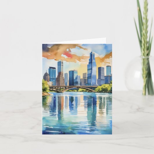 Lady Bird Lake Austin Texas Watercolor Karte (Vorderseite)