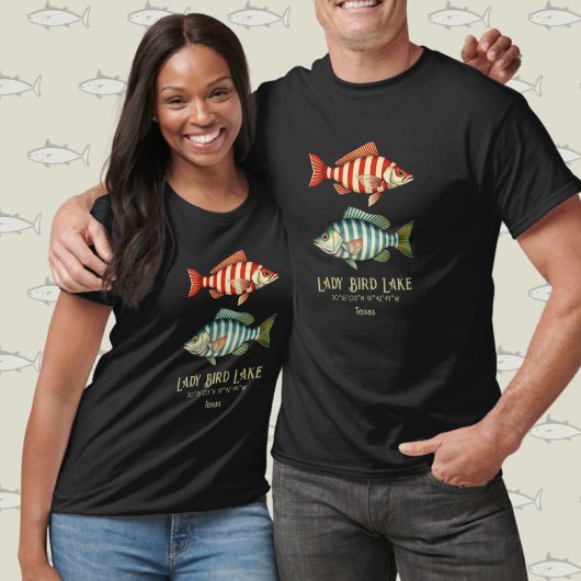 Lady Bird Lake Texas nautischer Fisch T-Shirt