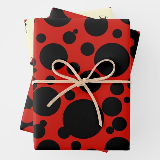 Lady Bird Theme Wrapping Paper Flat Sheet Set 3 Geschenkpapier Set (Beispiel)