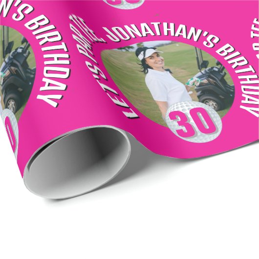 Lady Birthday Bash und Golf Fun Geschenkpapier (Rolleneckpunkt)