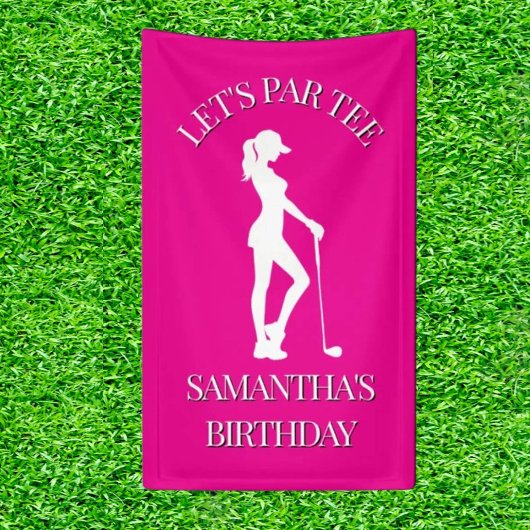 Lady Birthday mit Golf-Themed Bash Banner