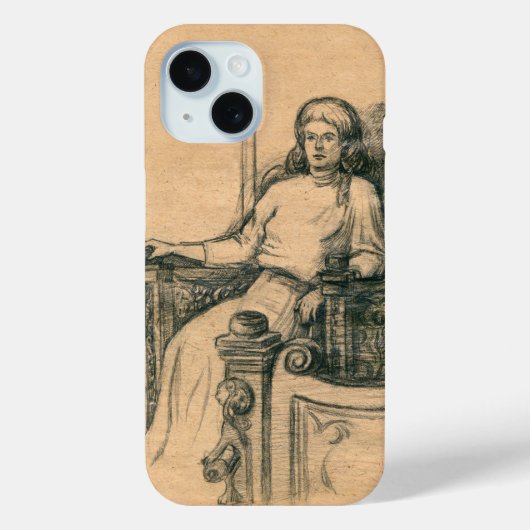 Lady Bleistift-Grafik auf Handwerk Case-Mate iPhone Hülle (Rückseite)