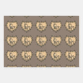 Lady Bleistift-Grafik auf Handwerk Geschenkpapier Set (Vorderseite 2)