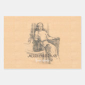 Lady Bleistift-Grafik auf Handwerk Geschenkpapier Set (Vorderseite)