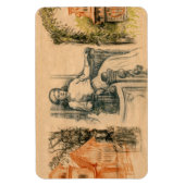 Lady Bleistift-Grafik auf Handwerk Magnet (Vertikal)